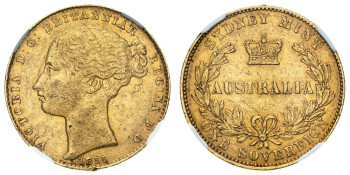 Australia, Victoria, 1855-SY Sovereign, Sydney Mint