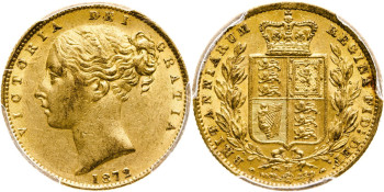 Australia, Victoria, 1872-M Sovereign, Shield