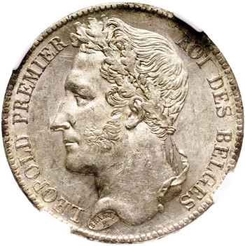 Belgium, Leopold I, 1835 5 Francs, Position B