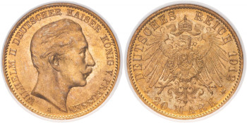 Germany, Prussia, Wilhelm II, 1912-A 20 Marks, Berlin Mint