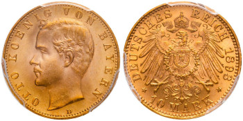 Germany, Bavaria, Otto, 1893-D 10 Marks, Munich Mint
