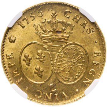 France, Louis XV, 1756-L Double Louis D'Or, Bayonne Mint
