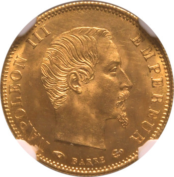 France, Napoleon III, 1857-A Gold 5 Francs, Paris Mint