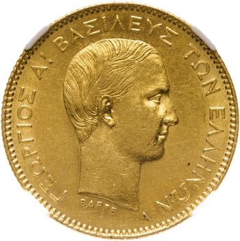 Greece, George I, 1876-A Gold 10 Drachmai