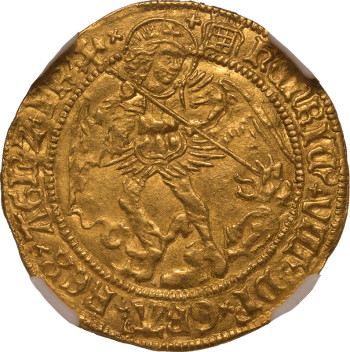 England, Henry VIII, Angel (1509-26), Tower Mint, Portcullis