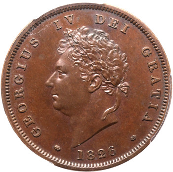 United Kingdom, George IV, 1826 Bronzed Proof Penny