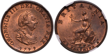 Great Britain, George III, 1799 Farthing, Currency Issue, Late Soho