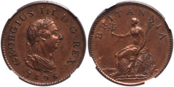 United Kingdom, George III, 1806 Farthing, Soho Mint