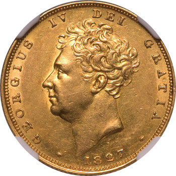 United Kingdom, George IV, 1827 Sovereign