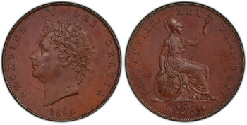 United Kingdom, George IV, 1826 Bronzed Proof Halfpenny
