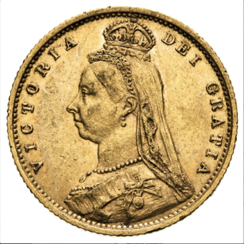 United Kingdom, Victoria, 1891 Half-Sovereign, No JEB, High Shield